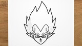How to draw VEGETA (Dragon Ball) step by step, EASY