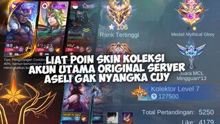 LIAT POIN KOLEKSI AKUN UTAMA ORIGINAL SERVER GAK NYANGKA 300 SKIN DPT SEGINI - Mobile Legends