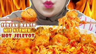 ASMR SEBLAK BAKSO MIE NYEMEK HOT JELETOT | AMPUN PEDASNYA