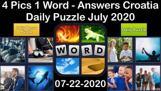 4 Pics 1 Word - Croatia - 22 July 2020 - Daily Puzzle + Daily Bonus Puzzle - Answer - Walkthrough