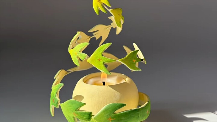 Green Apple Flying Bird Candleholder