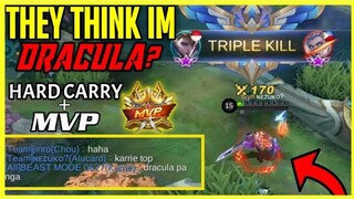 My Teammate's Believe That I was Dracula | Hard Carry + MVP Alucard Obsidian Blade | Nezuko ML