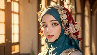 AI Hijab Lookbook, Majestic Dress CH 1