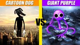Cartoon Dog vs Giant Purple (Rainbow Friends) | SPORE