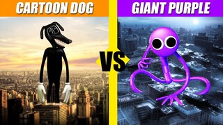 Cartoon Dog vs Giant Purple (Rainbow Friends) | SPORE