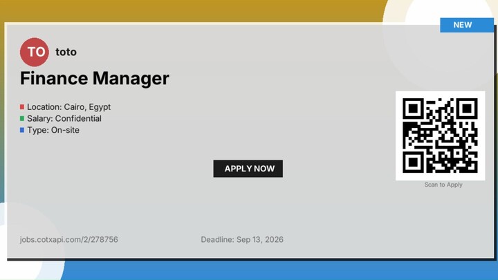 🇪🇬 Finance Manager - Jobs in Egypt | Apply Now | CotxapiJobs