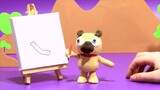 Puppy painting Stop motion cartoon for children - BabyClay