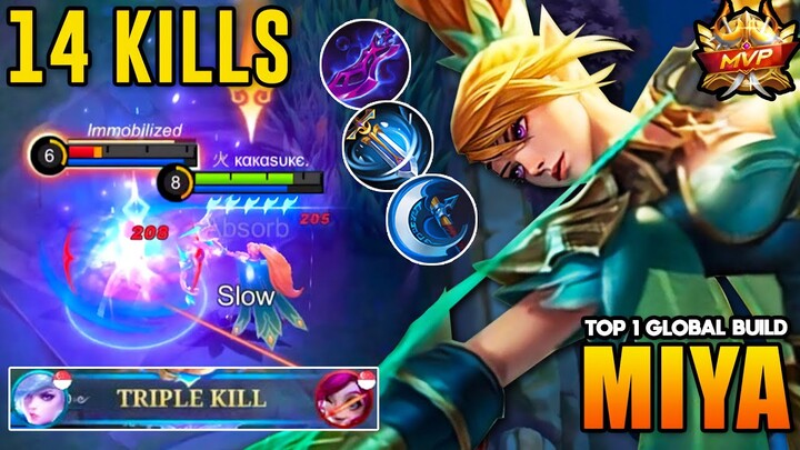 14 KILLS!! MIYA BEST BUILD 2023 - MOBILE LEGENDS [ BUILD TOP 1 GLOBAL MIYA ]