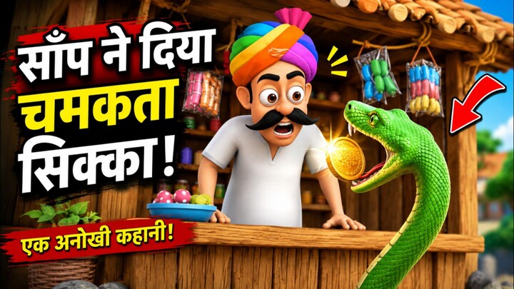 साँप ने दिया चमकता सिक्का! 😱 | एक अनोखी कहानी | Hindi Cartoon Story #Shorts