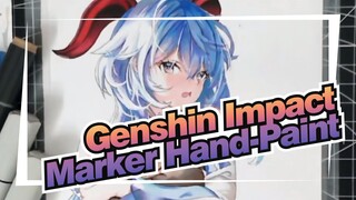 [Genshin Impact| Marker Hand-Paint] It Seems That I Draw A Big Ganyu (Her Antlers)_5