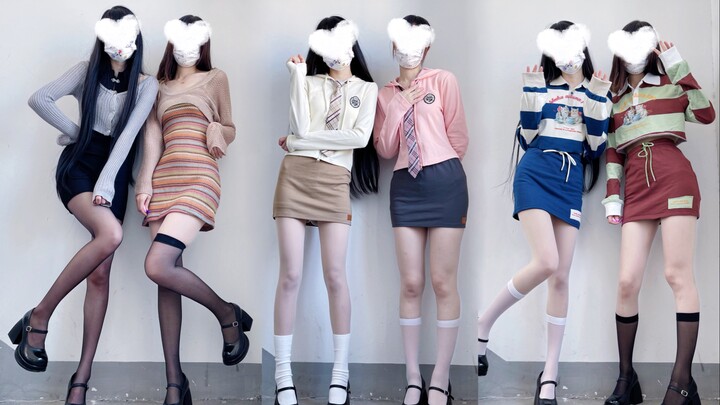 【คู่น่ารัก】กระโปรงรัดสะโพกฤดูใบไม้ร่วง/หนาว แมตช์ลุคเก๋ๆ