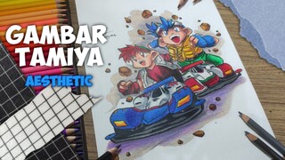 Menggambar - Tamiya Bakusō Kyōdai Let's & Go!! | Speed Drawing - Bakusō Kyōdai Let's & Go!!