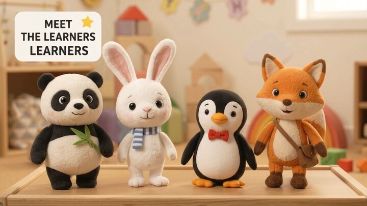 Wild Pals | Little Learners Plush Collection 🐰🦊🐼🐧 | Learn, Play & Explore!