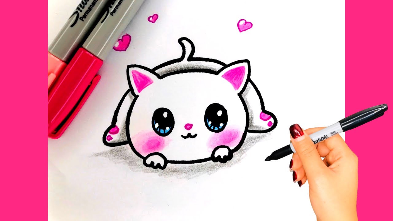 Hướng dẫn vẽ con mèo con dễ thương/How to Draw a Cute Baby Kitten ...