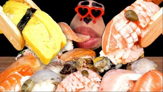[Real Mouth] Sushi cá hồi, rong nho thanh mát, ngọt vị #asmr #mukbang