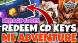 NEW CD Keys + ALL MIRAGE CODES | Mobile Legends Adventure 2021
