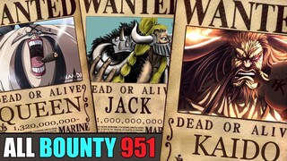 Inilah Daftar Seluruh Harga BOUNTY Yang Telah Diketahui Hingga Saat Ini [Update One Piece 951]