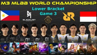 Blacklist Vs RRQ Hoshi [GAME 3] | M3 MLBB World Championship 2021 | Playoffs Day 7