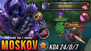 Almost SAVAGE!! 24 Kills Moskov Insane LifeSteal 100% IMMORTAL - Build Top 1 Global Moskov ~ MLBB