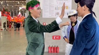 Saat Rohan dan Ah Qiang bekerja sama untuk melawan Jousuke. . JOJO】botol ringan cp27 battle dew