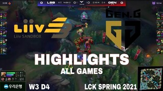 Highlight LSB vs GEN (All Game) LCK Mùa Xuân 2021 | LCK Spring 2021 | Liiv Sandbox vs Gen G