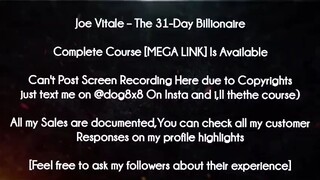 Joe Vitale Course The 31-Day Billionaire download