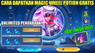 CARA DAPATKAN MAGIC WHEEL POTION GRATIS 2024! AUTO GACHA SKIN LEGEND MOBILE LEGENDS GRATIS