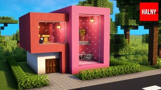 Minecraft pink modern house - Tutorial