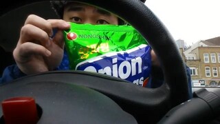 ASMR EATING SOUNDS - NONGSHIM FLAVOURED ONION RINGS AND COCONUT DRINK (ANOTHER C