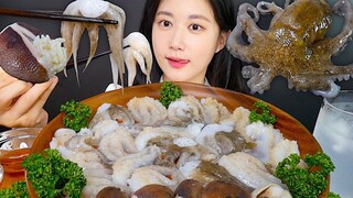 [ONHWA] 生小章鱼 咀嚼音!🐙 生的章鱼✨有嚼劲又软