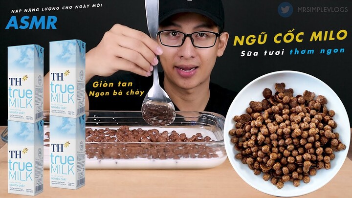 ĂN NGŨ CỐC MILO DINH DƯỠNG VỚI SỮA TƯƠI NGUYÊN CHẤT THƠM NGON | MR SIMPLE OFFICIAL VLOGS