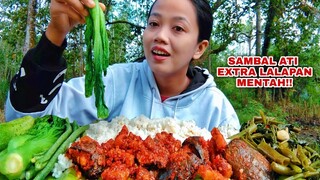 MUKBANG LALAPAN MENTAH SAWI PAHIT SAMBAL HATI AYAM#mukbanglalapanmentah#asmr#mukbang