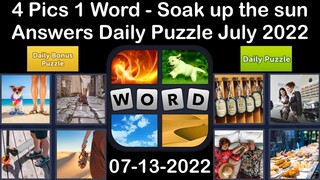 4 Pics 1 Word - Soak up the sun - 13 July 2022 - Answer Daily Puzzle + Bonus Puzzle