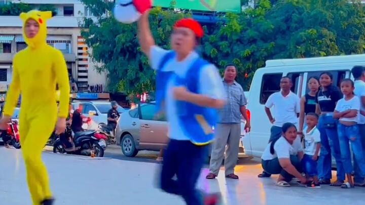 Pikachu is on! Otakus are dancing Pokémon in Cambodia www [1･2･3 flip dance]