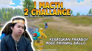 "1 MATCH 2 CHALLANGE SELESAI!" DUO RASA SQUAD TEMAN TUSUN, AUTO MODE KERASUKAN PARABOY | PUBG Mobile