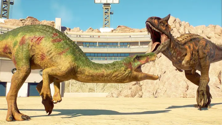 Grim, Chaos, and Limbo vs Toro Camp Cretaceous (Dinosaurs Battle) - Jurassic World Evolution 2