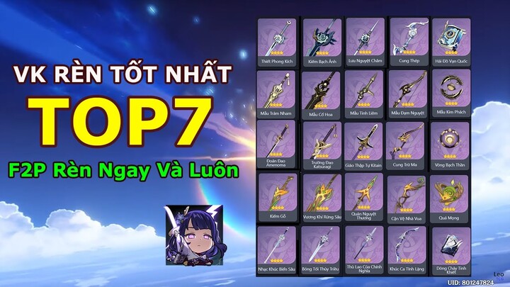 TOP 7 VK Rèn Tốt Nhất, TOP 1 "Whale - Đại Gia "Cũng Không Được Thiếu | Genshin Impact