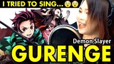 I tried to sing... DEMON SLAYER anime opening - Gurenge - cover by Vocapanda