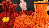 ASMR MUKBANG 불닭볶음면 양념 치킨먹방! 연어국수 육회 & 레시피 FIRE NOODLES AND FRIED CHICKEN EATING SOUND!