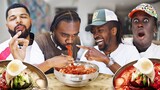 British Rappers Try Korean Spicy Cold Noodles!