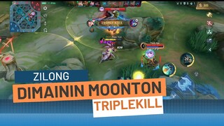 Ketika ZILONG dimainin MOONTON malah dapat TRIPLEKILL!!! SANGARRRR