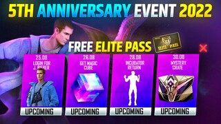 Free Elite Pass ? 🤩 | Freefire 5th Anniversary Event 2022 | Justin Bieber Event | Freefire New Event