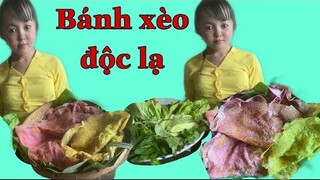 Thử làm bánh xèo thanh Long và cái kết bất ngờ  bánh xèo độc lạ || Nàng Út Ống Tre