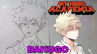 menggambar bakugo dari anime my hero academia