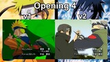 Naruto - Opening 4 Comparison - Versions 1-2 (HD - 60 fps)