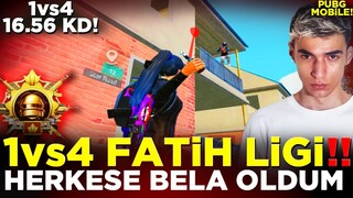 BU MAÇ TARİF EDİLEMEZ! 1vs4 FATİH LİGİNDE RANK KASTIM! SIRALAMA OYUNCULARI DENK GELDİ! / PUBG MOBİLE