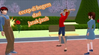 cecep cari masalah, akhirnya makan tinju jarak jauh  || sakura school simulator