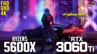 Cyberpunk 2077 v1.12 on Ryzen 5 5600x + RTX 3060Ti 1080p, 1440p, 2160p benchmarks!