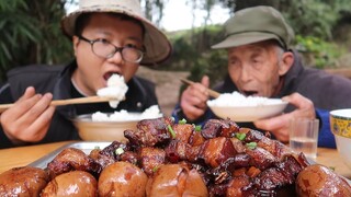 Countryside Recipe & Mukbang | Red Braised Pork Belly with Eggs