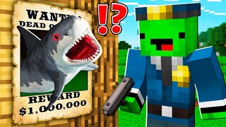 Why Creepy SHARK is WANTED ? Mikey and JJ vs Creepy SHARK ! - in Minecraft Maizen